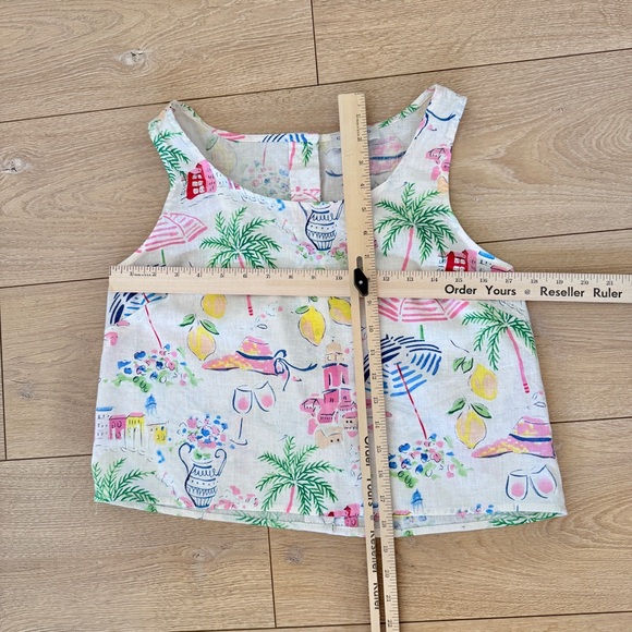 Calypso Tropical Beach Vacation Resort Wear Button Back Tank Top - Picture 7 of 7